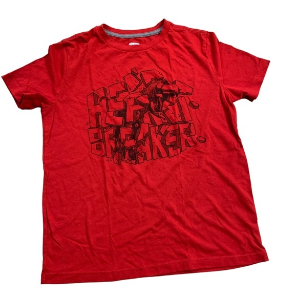 Old Navy | Red Tee Shirt HEART BREAKER Size Large 10/12 - Picture 2 of 6
